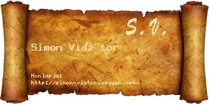 Simon Viátor névjegykártya